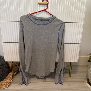Free people Grey thermal with zip sleeves size M